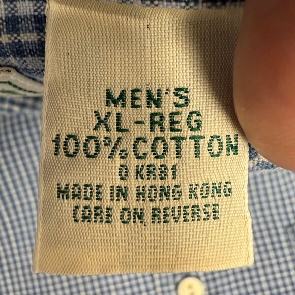 VINTAGE Men's L.L. BEAN Oxford‎ Long Sleeve Tartan Plaid Shirt | Size XL - Picture 7 of 8